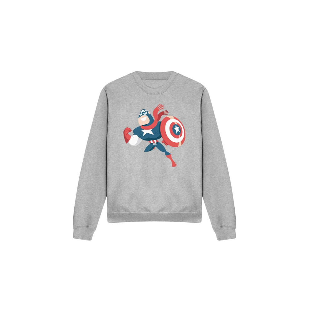 (M, Sport Heather) Captain America Unisex Adult Holiday Outfit Sweatshirt