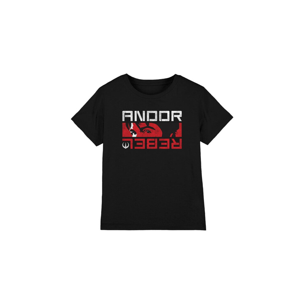 (5-6 Years, Black) Star Wars Childrens/Kids Andor Rebel Spy T-Shirt