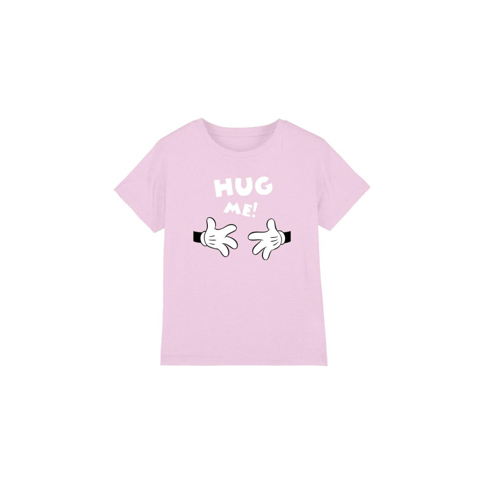 (5-6 Years, Pink) Disney Childrens/Kids Hug Me Mickey Mouse Valentine's Day T-Shirt