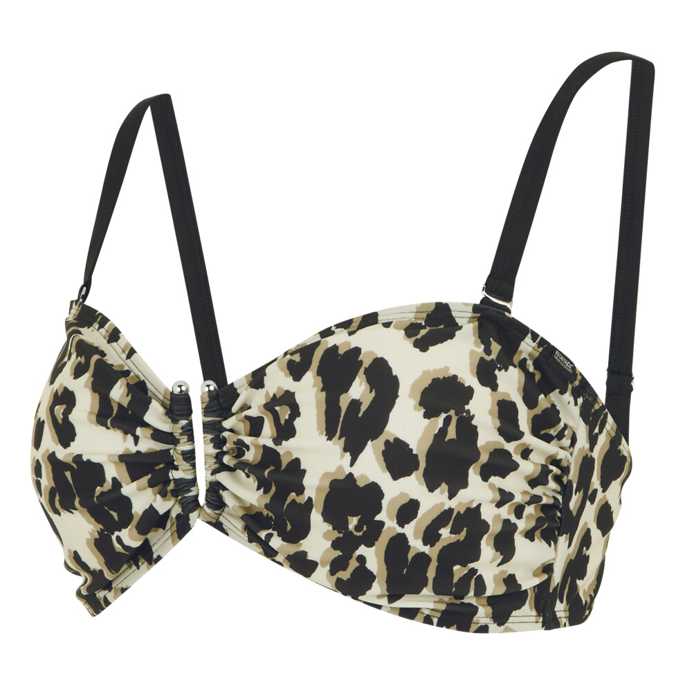 (12 UK, Natural) Regatta Womens/Ladies Aceana III Leopard Print Bikini Top