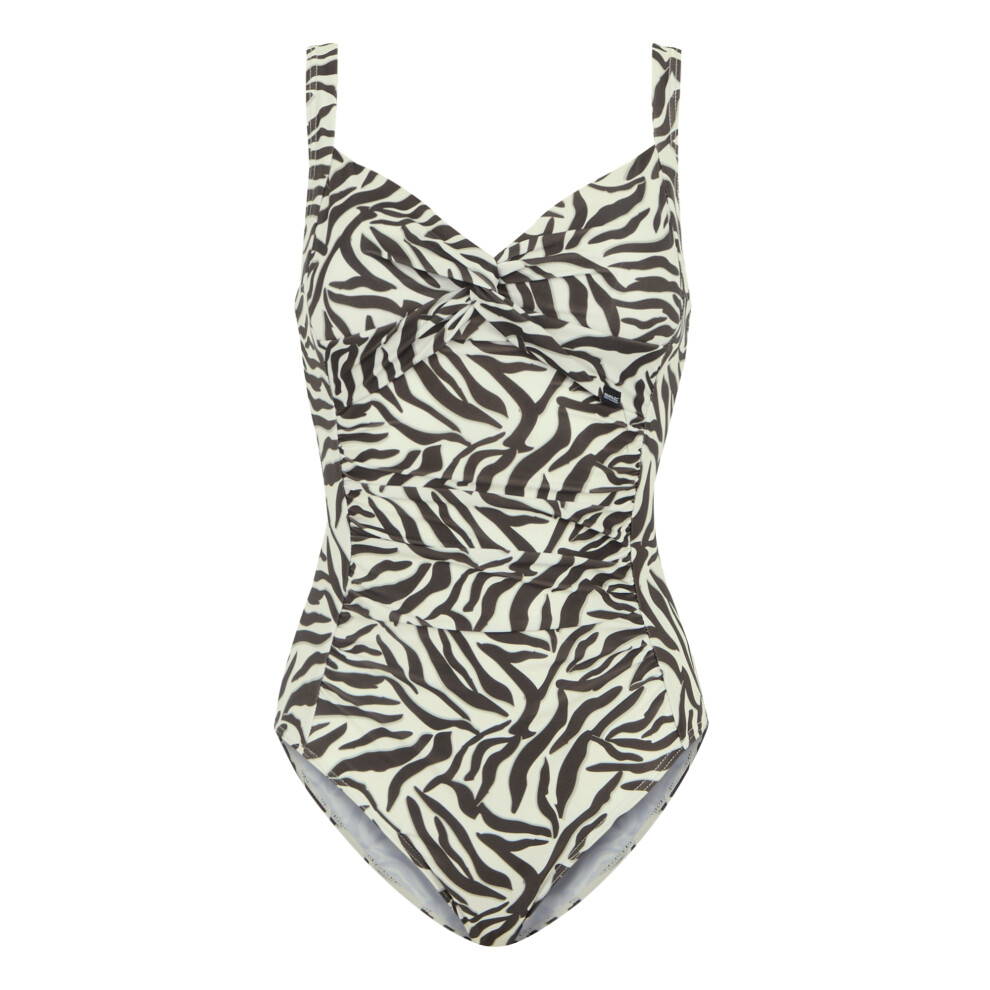 Regatta Womens/Ladies Sakari Zebra Print Tummy Control One Piece Swimsuit Grey