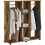 Homcom HOMCOM Mobile Double Open Wardrobe w/ Clothes Hanging Rail, Rustic Brown 2