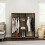 Homcom HOMCOM Mobile Double Open Wardrobe w/ Clothes Hanging Rail, Rustic Brown 4