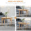 Homcom HOMCOM Foldable Dining Table, Solid Wood Drop Leaf Table, Natural 5