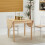 Homcom HOMCOM Foldable Dining Table, Solid Wood Drop Leaf Table, Natural 7