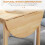 Homcom HOMCOM Foldable Dining Table, Solid Wood Drop Leaf Table, Natural 6