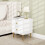 Homcom HOMCOM Modern Bedside Table with Drawer, Side Table with Metal Legs, White 1