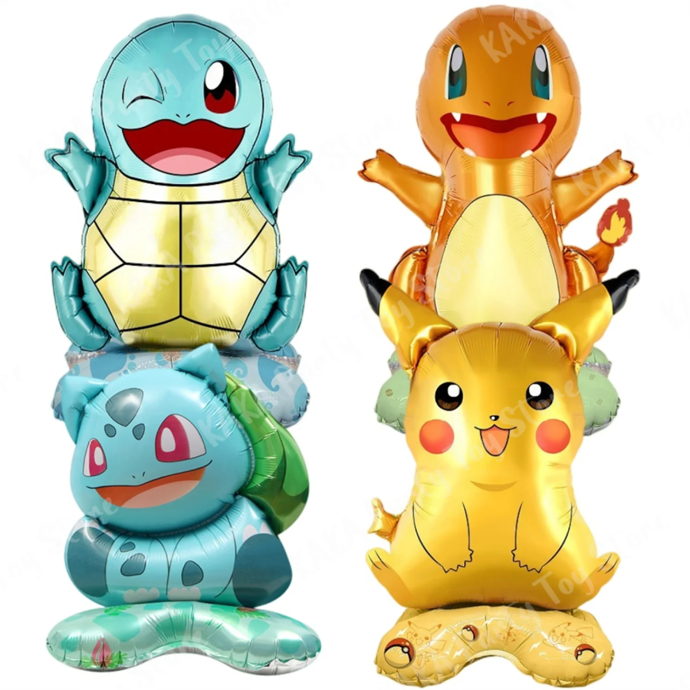 Standing Pokemon Balloon Cartoon 4Pc+ Free Gift