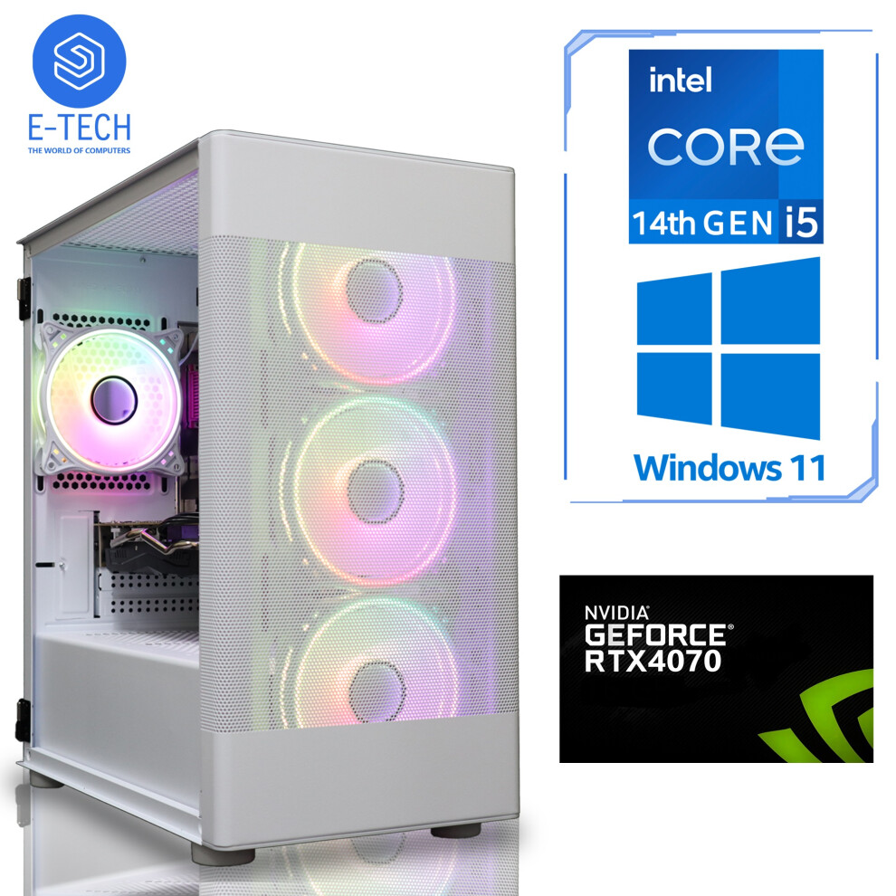 (Intel i5 14400F, RTX 4060 (8GB)) Gaming PC i5 14400F 32GB DDR4 RTX 4070 1TB SSD W11