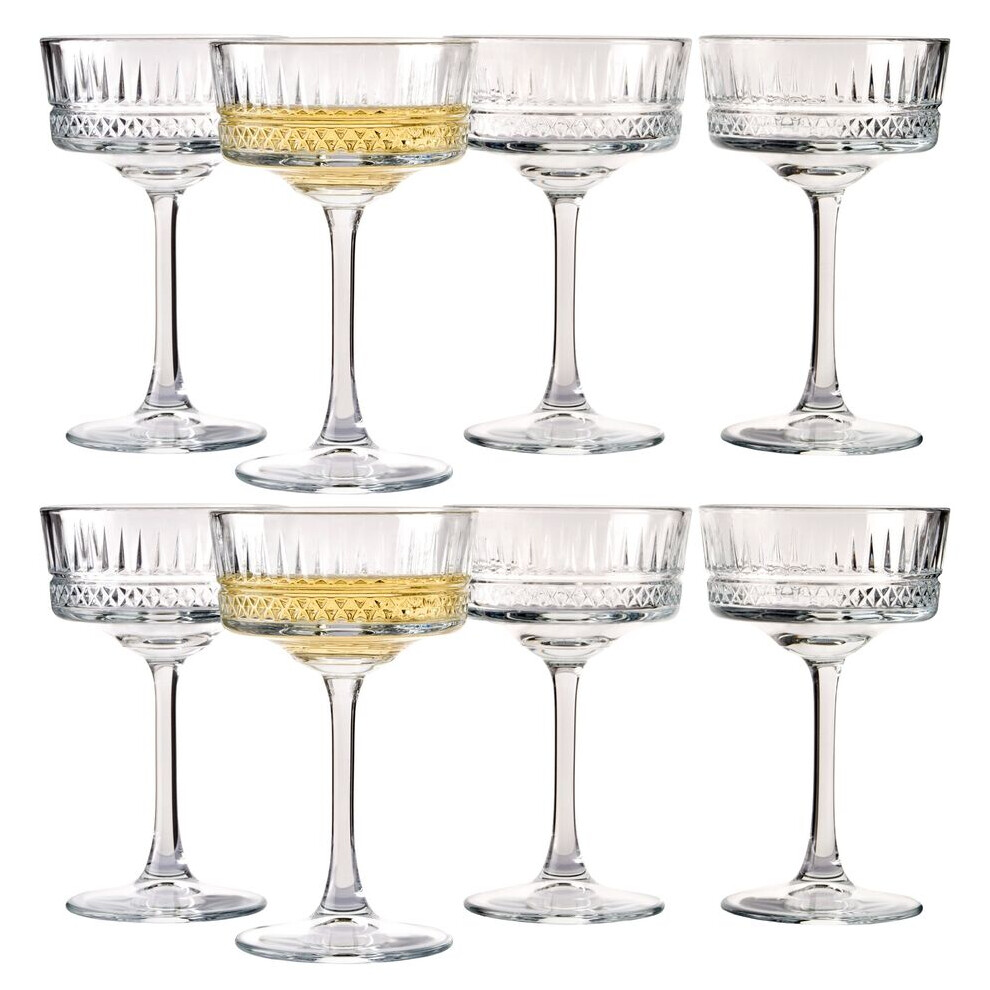 (8) Stemmed Champagne Drinking Glasses Cocktail Wine Goblets 260ml