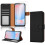 (Black) Samsung Galaxy A56 Wallet Case 2X Screen Protector 1