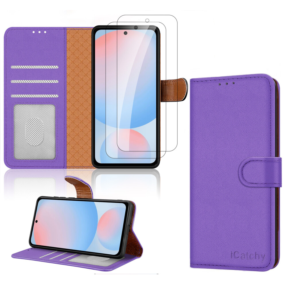 (Lilac) Samsung Galaxy A56 Wallet Case 2X Screen Protector