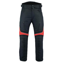 (Black Red, 32 W) Men's Waterproof Thermal Armoured Motorcycle Trousers