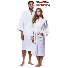 Luxury Waffle Bathrobe 100% Cotton Hotel Spa Robe XL Shawl Collard Dressing Gown