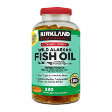 Kirkland Signature Sustainably Sourced Wild Alaskan Fish Oil 1400 mg, 230 softgels - 1000 mg omega vetzuren: 3, 5, 6, 7, 9 &amp; 11