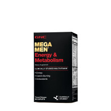 GNC Mega Men Multivitamin, Energy & Metabolism - Timed-Release, Gluten Free, 90 Caplets (206221)