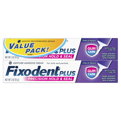 Fixodent Plus Precision Hold &amp; Seal, ikenien hoito, 2 oz (57 g), 2-pack, Tuonti USA:sta.