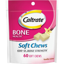 Caltrate Soft Chews, CÃ¡lcio 600 Mais Vitamina D3, Creme de Baunilha, 60 Ct