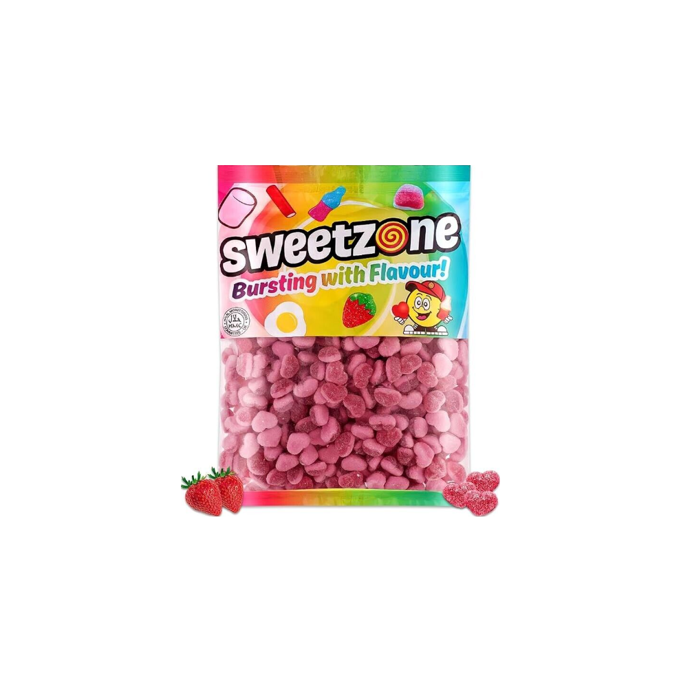 Sweetzone Fizzy Strawberry Hearts 1kg