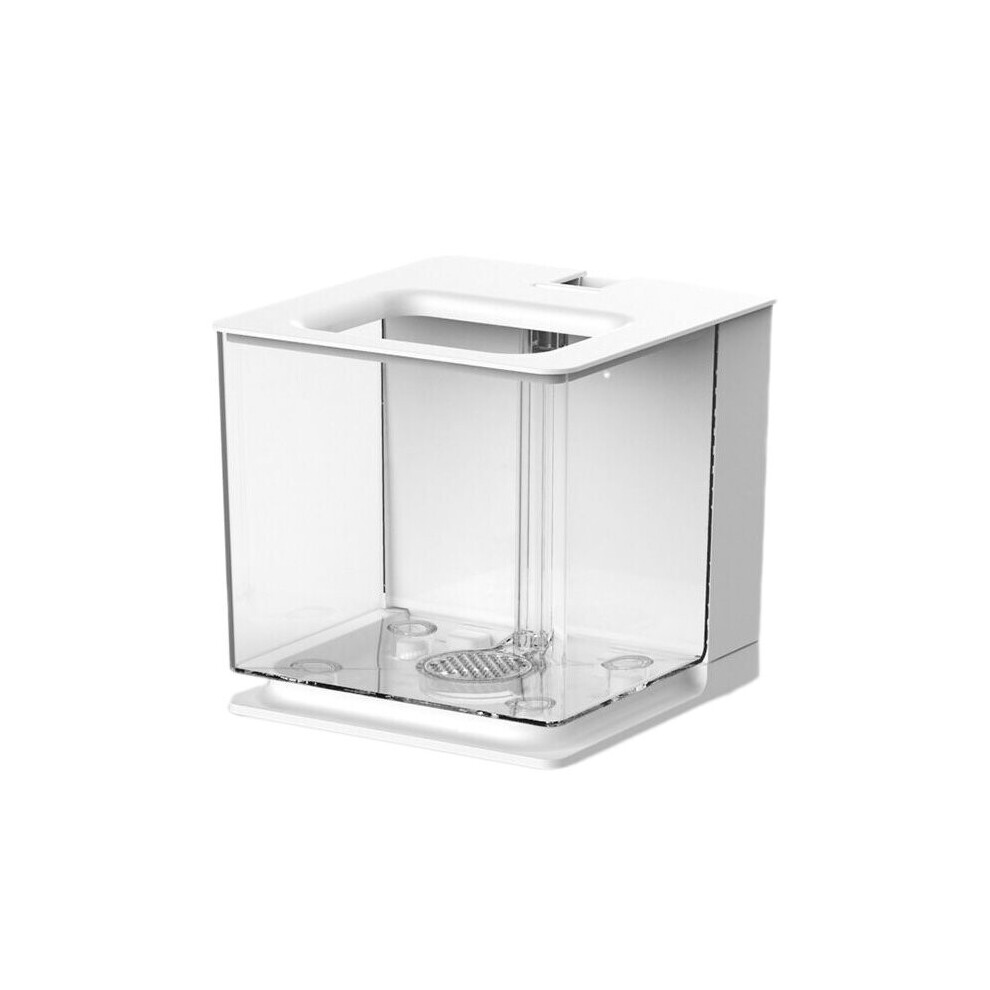 Fish Tank Aquarium Fish Tank Easy to Change the Water Acrylic Plastic Self-Cleaning Small Fish Tank(White)