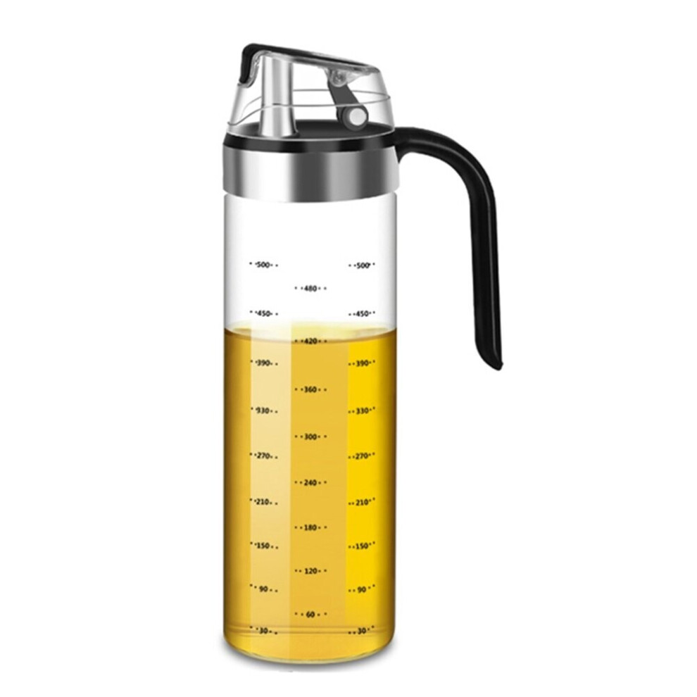 Olive Oil Dispenser Bottle Auto Flip Condiment Container Automatic Cap and Leakproof Vinegar Glass Cruet for Kitchen A
