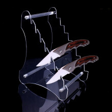 Tlily Faca acrÃlica para serviÃ§o pesado, suporte de cavalete para facas de bolso, prateleira para facas de caÃ§a, 1 peÃ§a (oito camadas)