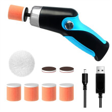 Schnurlose Auto-Poliermaschine, Mini tragbare Poliermaschine Werkzeug-Kit für Auto-Detailing mit 12V 2000mAh Akku & Kabel