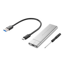 M.2 NVMe SSD-Gehäuse Adapter 10Gbps USB C 3.1 Gen2 NVMe Gehäuse Externes Gehäuse NVMe Leser NVMe Gehäuse Silber