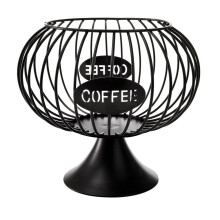 Hollowed Coffee Capsule Storage Basket Coffee Pod Holder Kitchen Storage Basket Organizer for Home Cafe Hotel Black