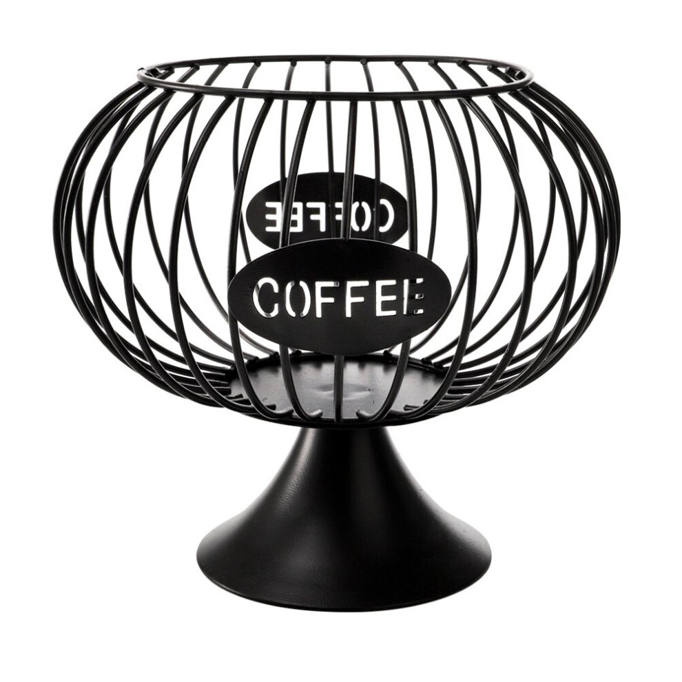 Hollowed Coffee Capsule Storage Basket Coffee Pod Holder Kitchen Storage Basket Organizer for Home Cafe Hotel Black