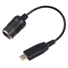 Wired Controller Converter Adapter USB Port to 12V Car Lighter Socket Female Power Cable for Power Bank