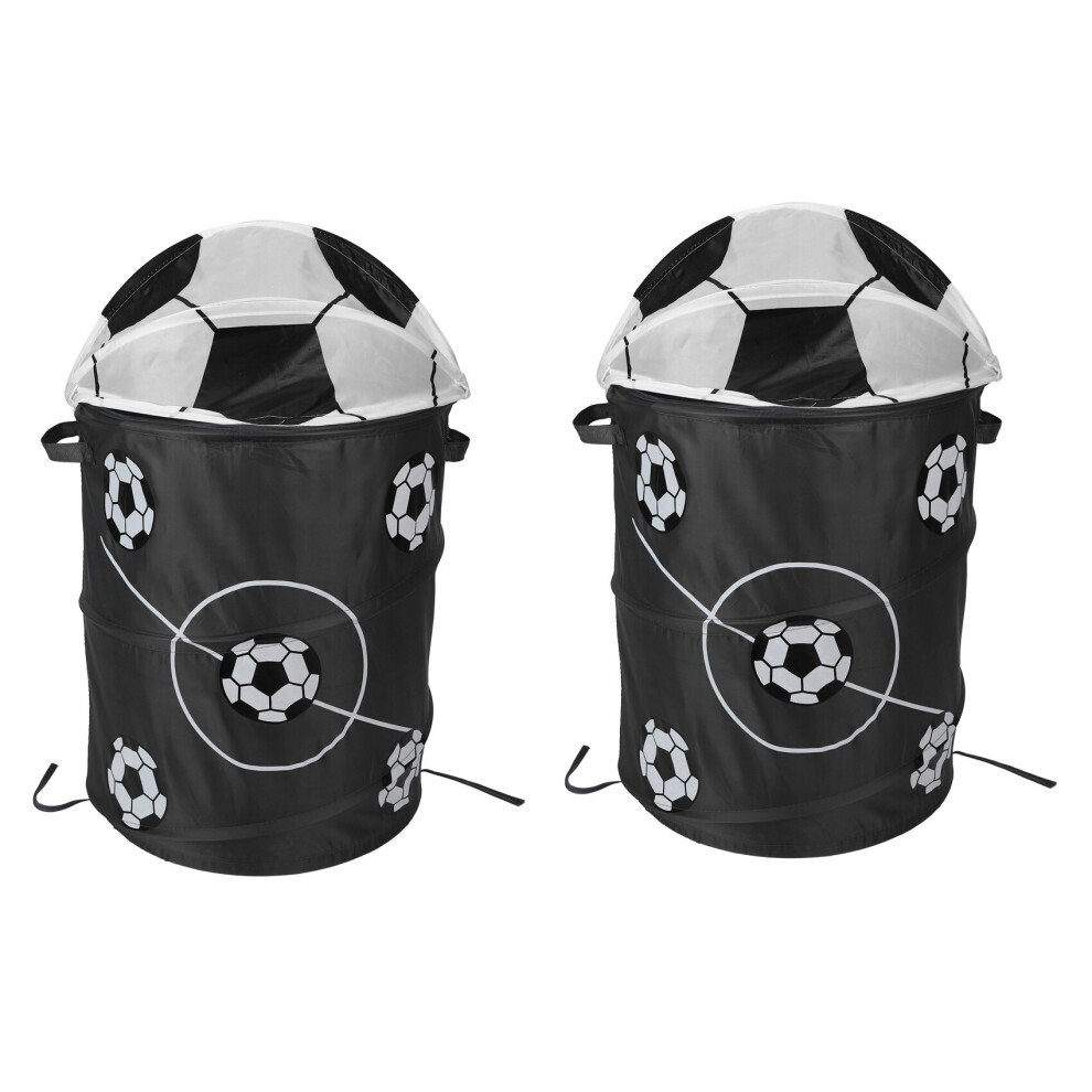 2X Football Modeling Collapsible Laundry Basket Storage Barrels Storage Barrel Polyester Cloth Toy Store