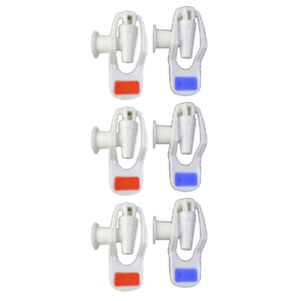 Water Dispenser Replacement Push Type White Plastic Tap Faucet 6 Pcs