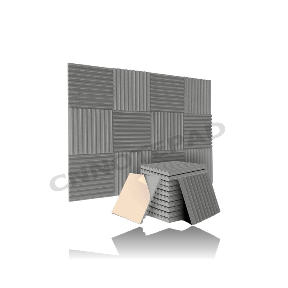 12 Pack Self-Adhesive Acoustic Panels, Sound Proof Foam Panels, High Density Soundproofing Wall Panels (Grey)
