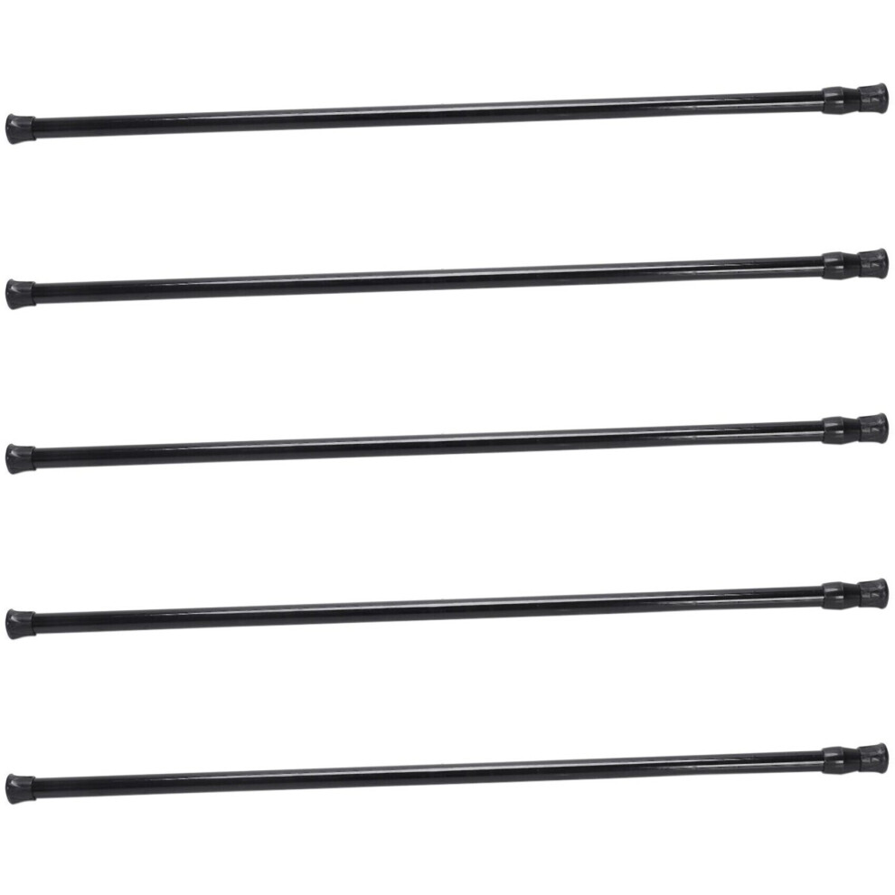 5X Extendable Telescopic Spring Loaded Net Voile Tension Curtain Rail Pole Rods,70-120cm,Black