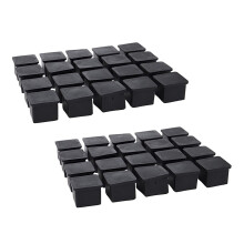40pcs Quadrat Stuhl Tischbein Fußgummiabdeckungen Protektoren 25mm x 25mm