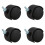 4X 6mm Threaded Stem 40mm Dual Wheel Rotatable Caster Black 1