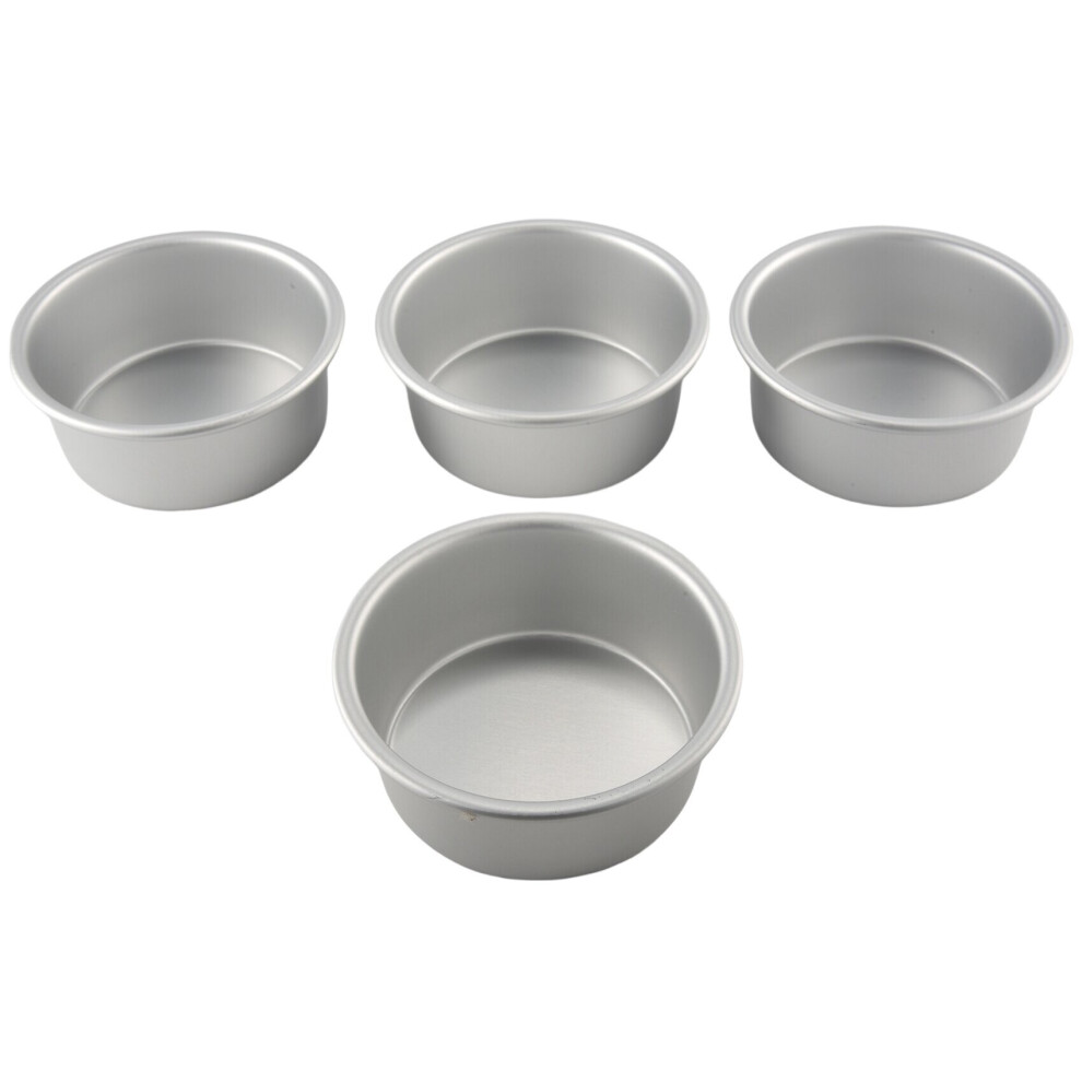 4 Inch Small Cake Pan 4, Baking Round Cake Pans Tins Bakeware for Mini Cake Pizza, Quiche, & Healthy