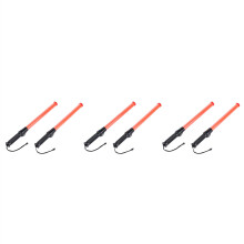 6Pack 21Inch Signal Traffic Safety LED Light Traffic Wands for Parking Guides