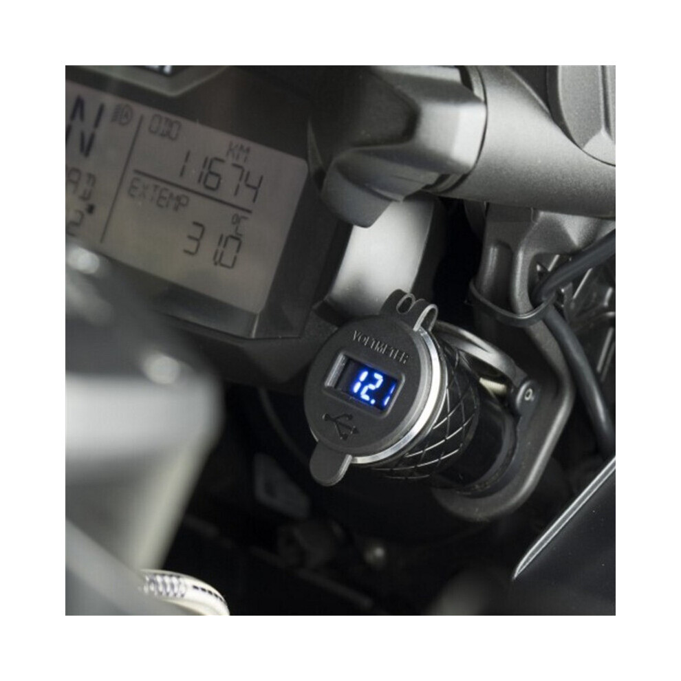 Aluminum Alloy Quick Charge 3.0 Dual Motorcycle Usb Charger For Motorcycle Charger For Lighter Voltmeter Qc3.0 Din Socket To Usb Adapter 4762016973728