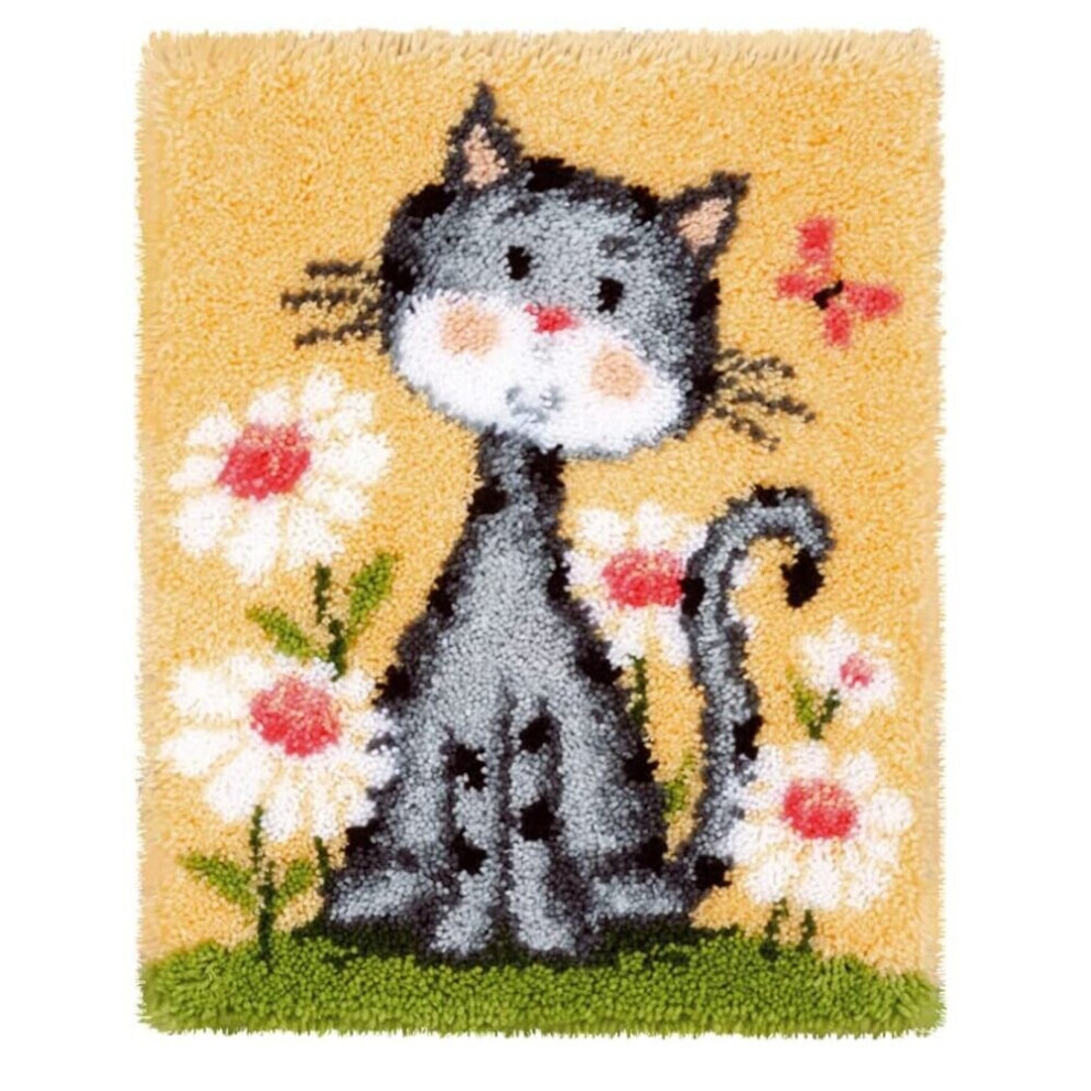 Latch Hook Rug Kits DIY Crochet Yarn Rugs Hooking Craft Kit with Color Preprinted Pattern Design for Adults Kids ()
