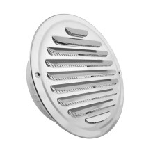 Stainless Steel Air Vents, Louvered Grille Cover Vent Hood Flat Ducting Ventilation Wall Air Outlet with Fly Screen Mesh (8 Inch)