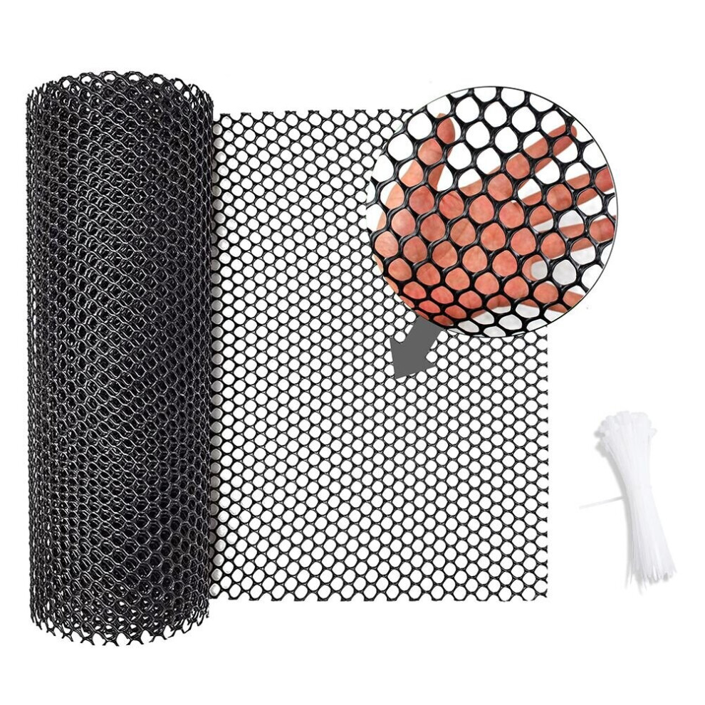 Plastic Chicken Wire Fence Mesh,Fencing Wire for Gardening, Poultry Fencing, Chicken Wire Frame Netting Black