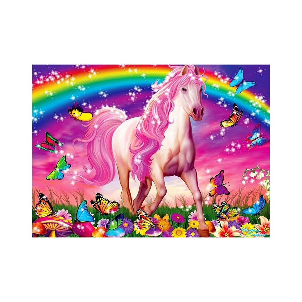 Diamond Kit Rhinestone Picture Art Craft Home Door Decoration (Rainbow Horse)
