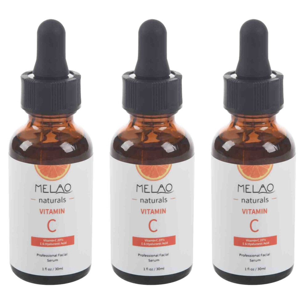 MELAO 3X Natural Vitamin C Serum for Face Organic Anti-Aging Topical Facial Serum, 20% Vitamin C + E 30ML