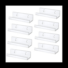 Clear Vinyl Record Shelf Wall Mount 8 Pack, Acrylic Album Record Holder Display, Vinyl Record Shelf Stand