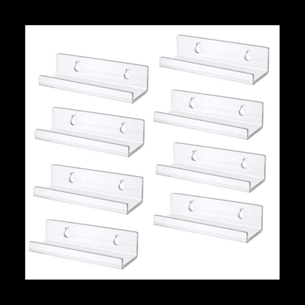 Clear Vinyl Record Shelf Wall Mount 8 Pack,Acrylic Album Record Holder Display,Vinyl Record Shelf Stand