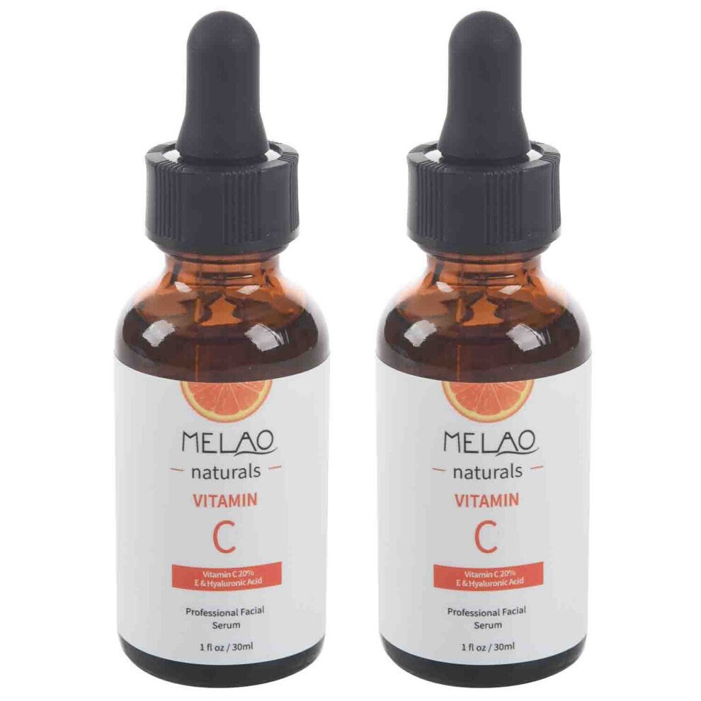 MELAO 2X Natural Vitamin C Serum for Face Organic Anti-Aging Topical Facial Serum, 20% Vitamin C + E 30ML