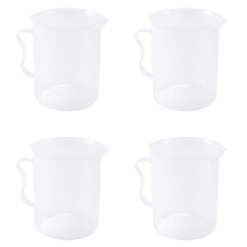 4X Messbecher 250ML Messbecher klar weiß Kunststoffbecher