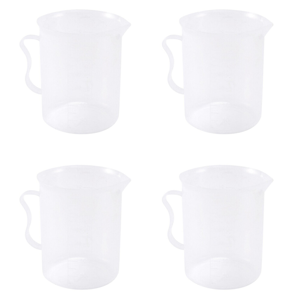 4X Measuring Jug 250ML Graduated Beaker Clear White Plastic Cup